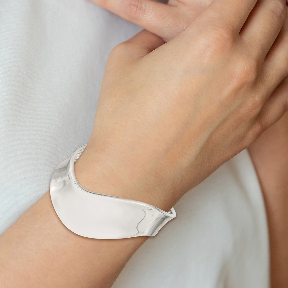 Sterlingsilber Welle Manschette Armreif