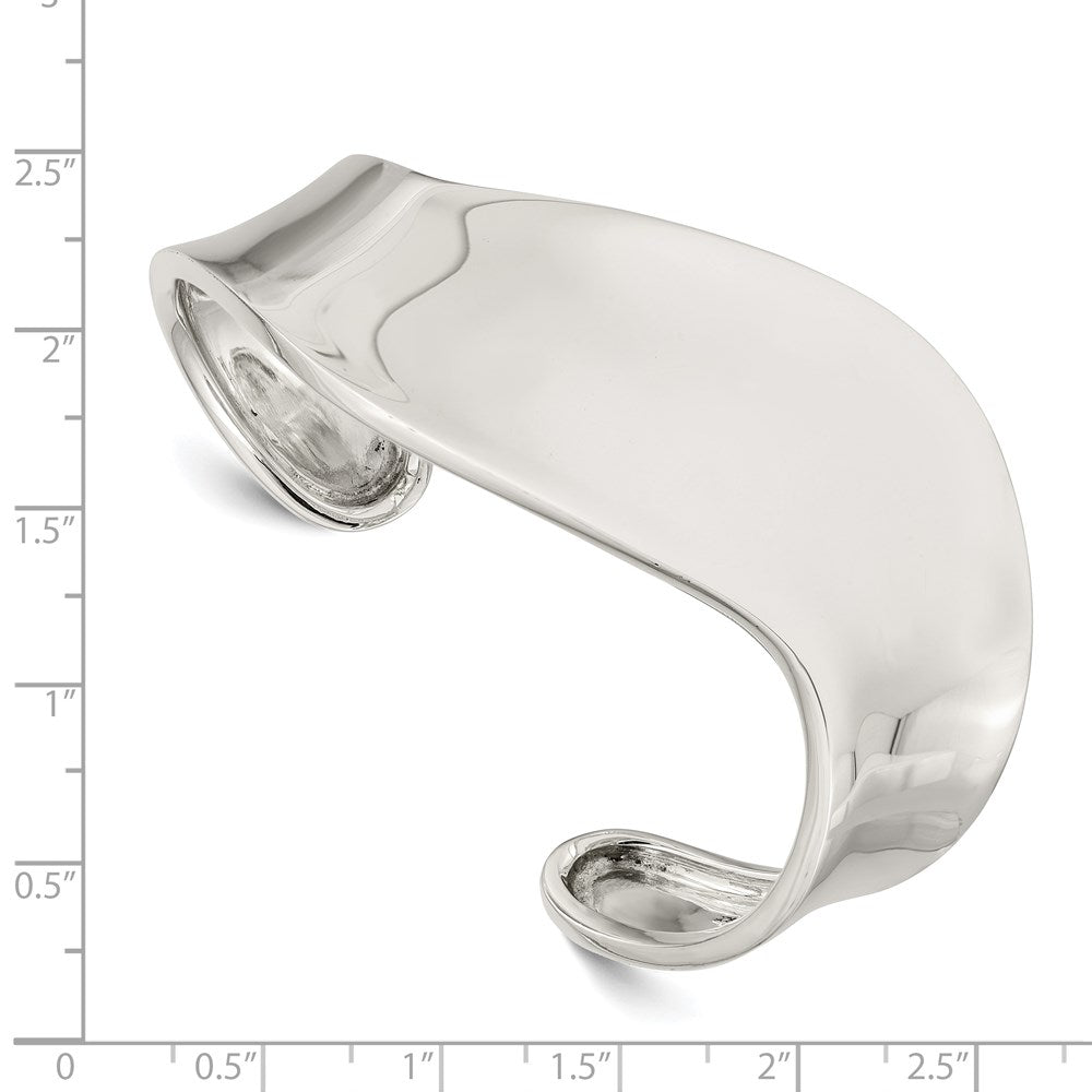 Sterlingsilber Welle Manschette Armreif
