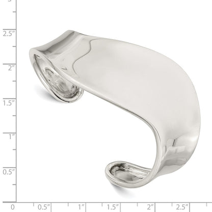 Sterlingsilber Welle Manschette Armreif