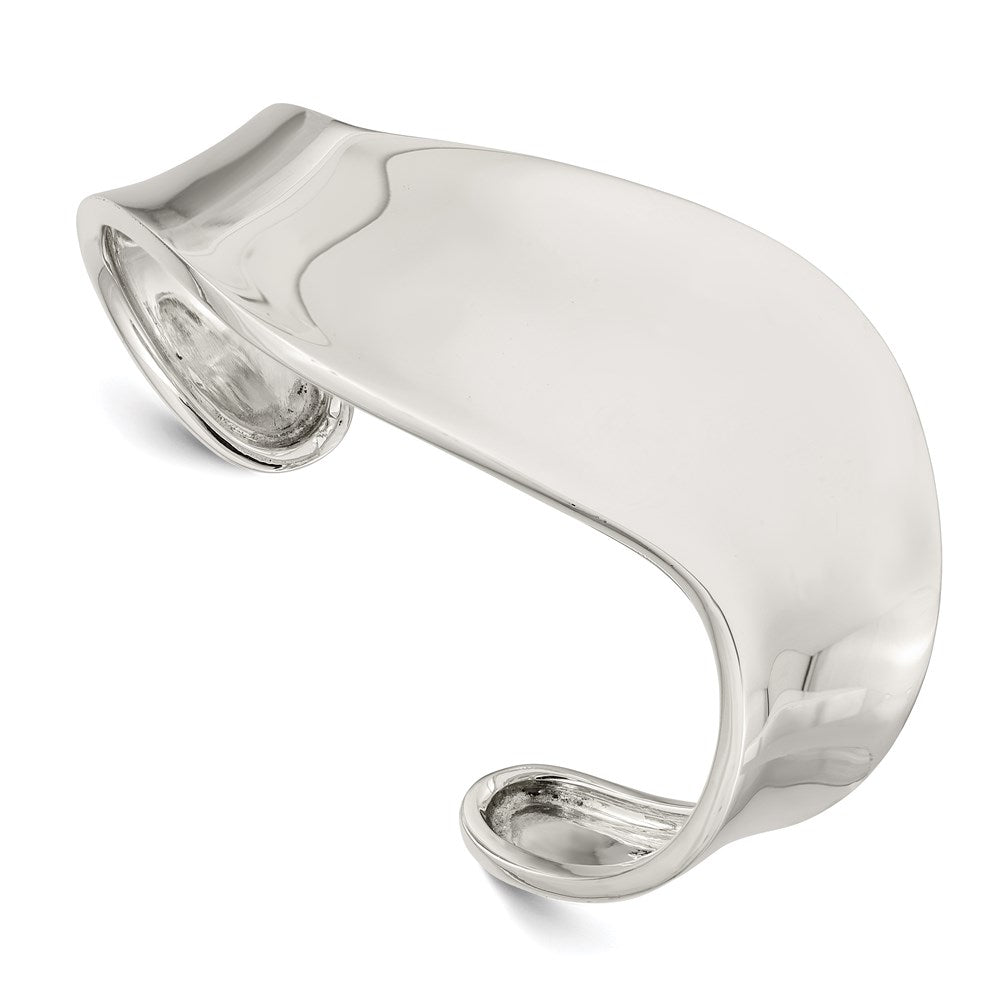 Sterlingsilber Welle Manschette Armreif