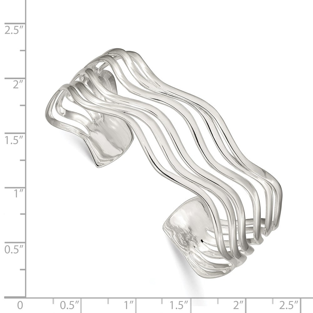 Sterlingsilber Multi-strand Gewellt Manschette Armreif