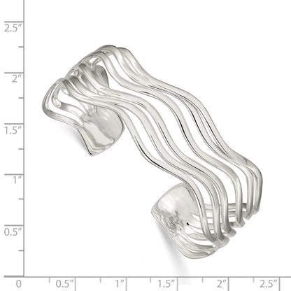 Sterlingsilber Multi-strand Gewellt Manschette Armreif