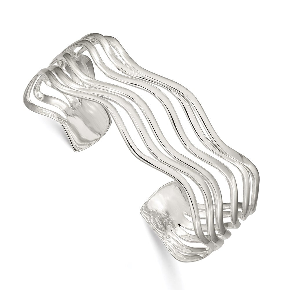 Sterlingsilber Multi-strand Gewellt Manschette Armreif
