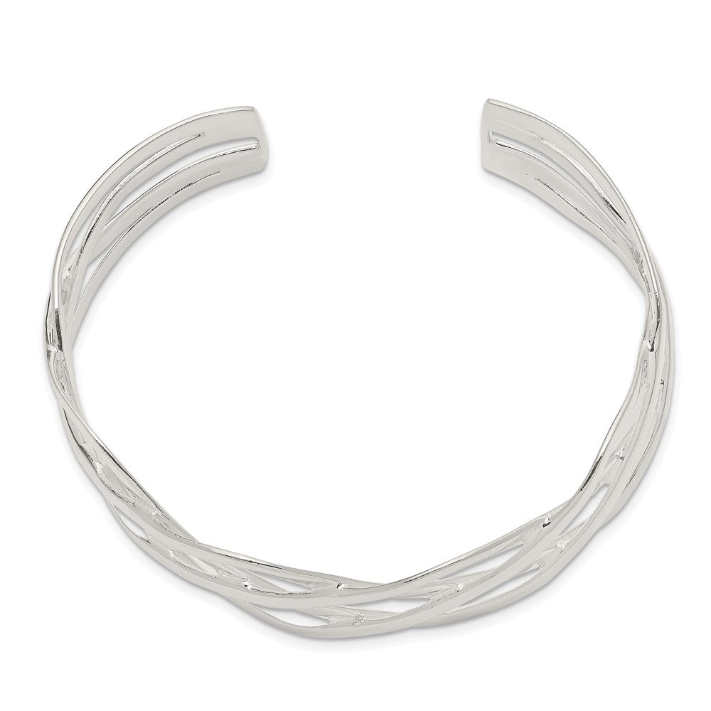 Sterlingsilber Geflochten Design Manschette Armreif