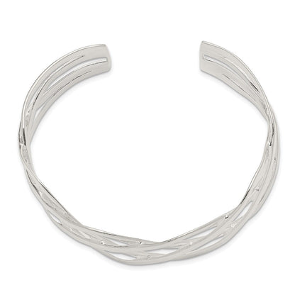 Sterlingsilber Geflochten Design Manschette Armreif