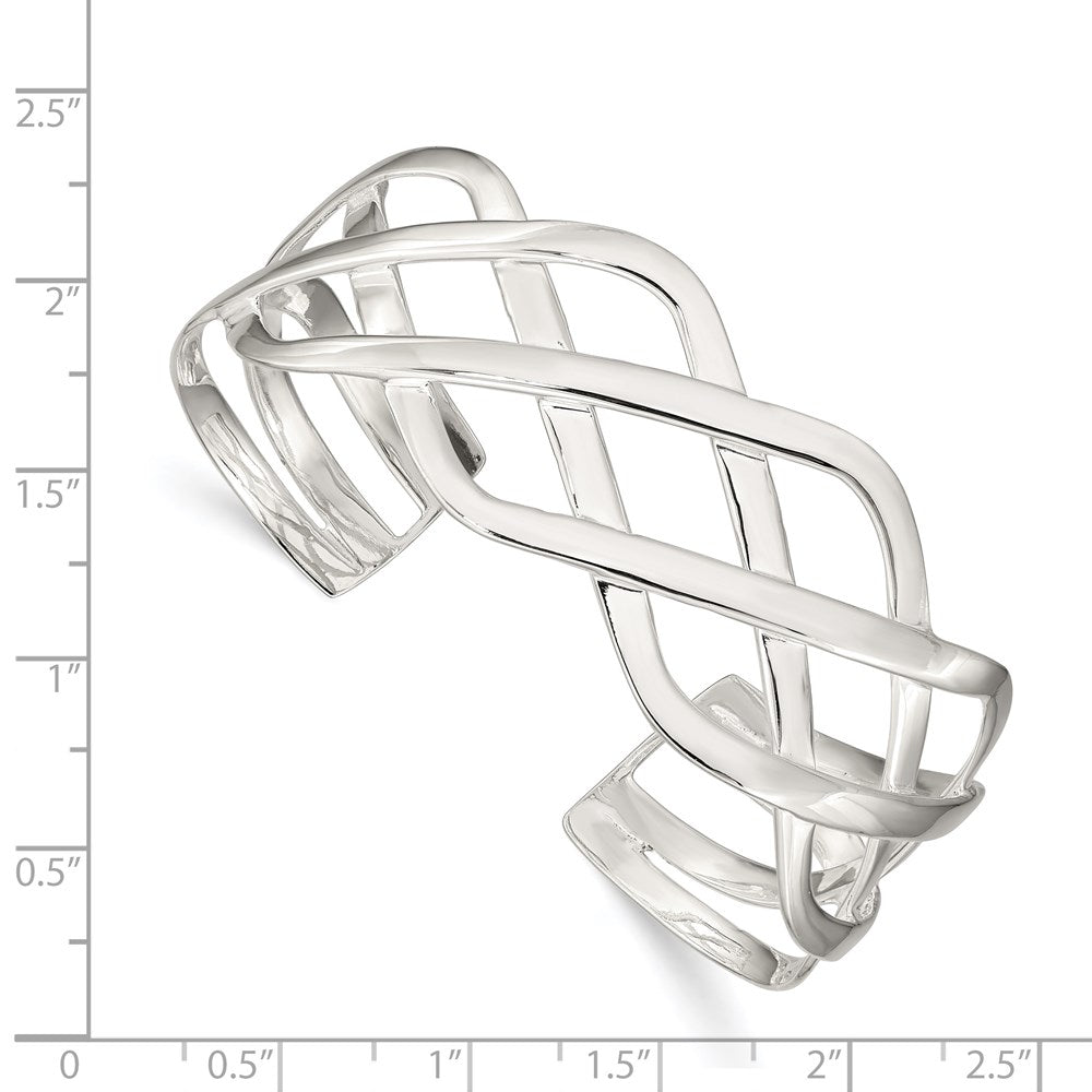 Sterlingsilber Geflochten Design Manschette Armreif