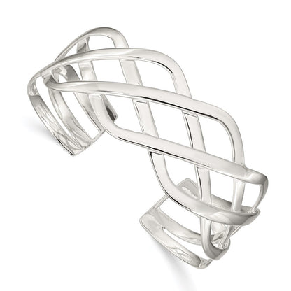 Sterlingsilber Geflochten Design Manschette Armreif