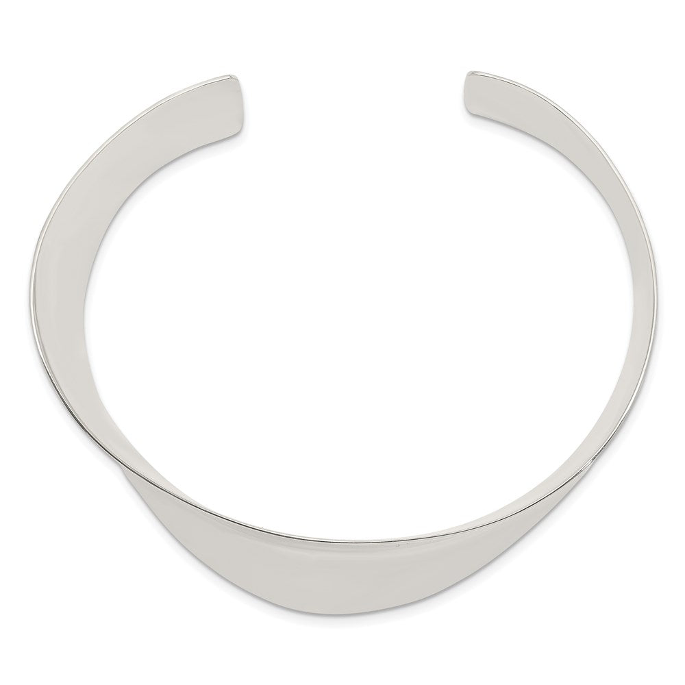 Sterlingsilber Poliert Welle Manschette Armreif