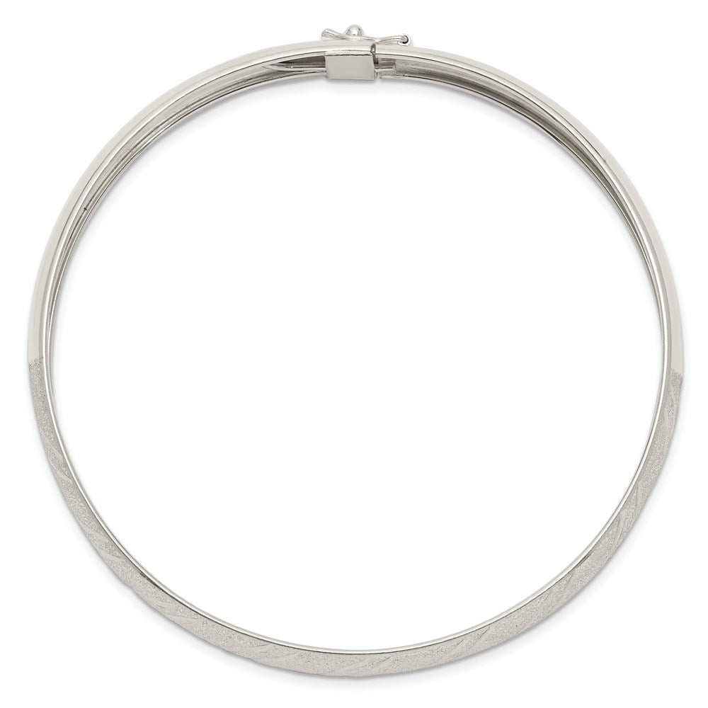 Sterlingsilber 10.5mm Poliert Diamantiert Flexibel Armreif