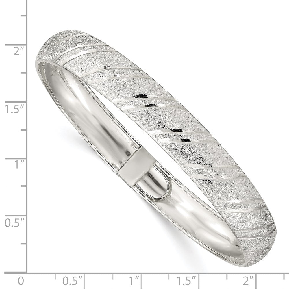 Sterlingsilber 10.5mm Poliert Diamantiert Flexibel Armreif