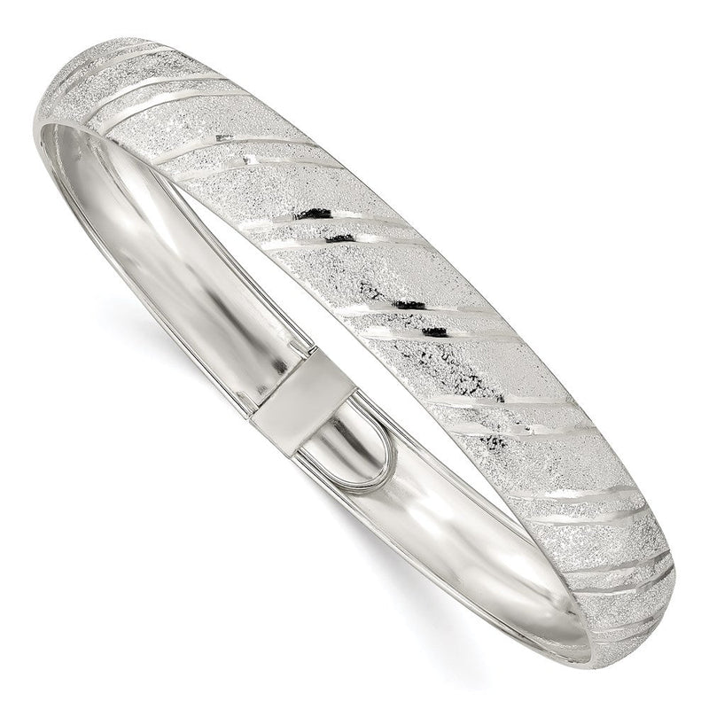 Sterlingsilber 10.5mm Poliert Diamantiert Flexibel Armreif
