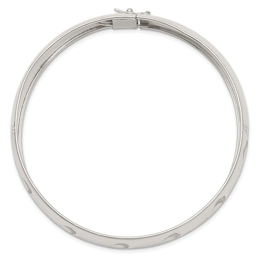 Sterlingsilber Poliert Diamantiert und Strukturiert Verstellbar Armreif