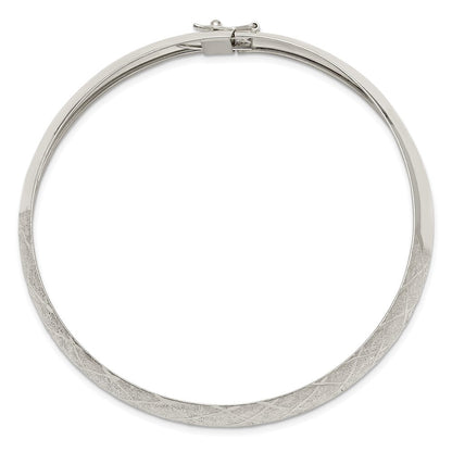 Sterlingsilber 10mm Poliert Diamantiert Strukturiert Armreif