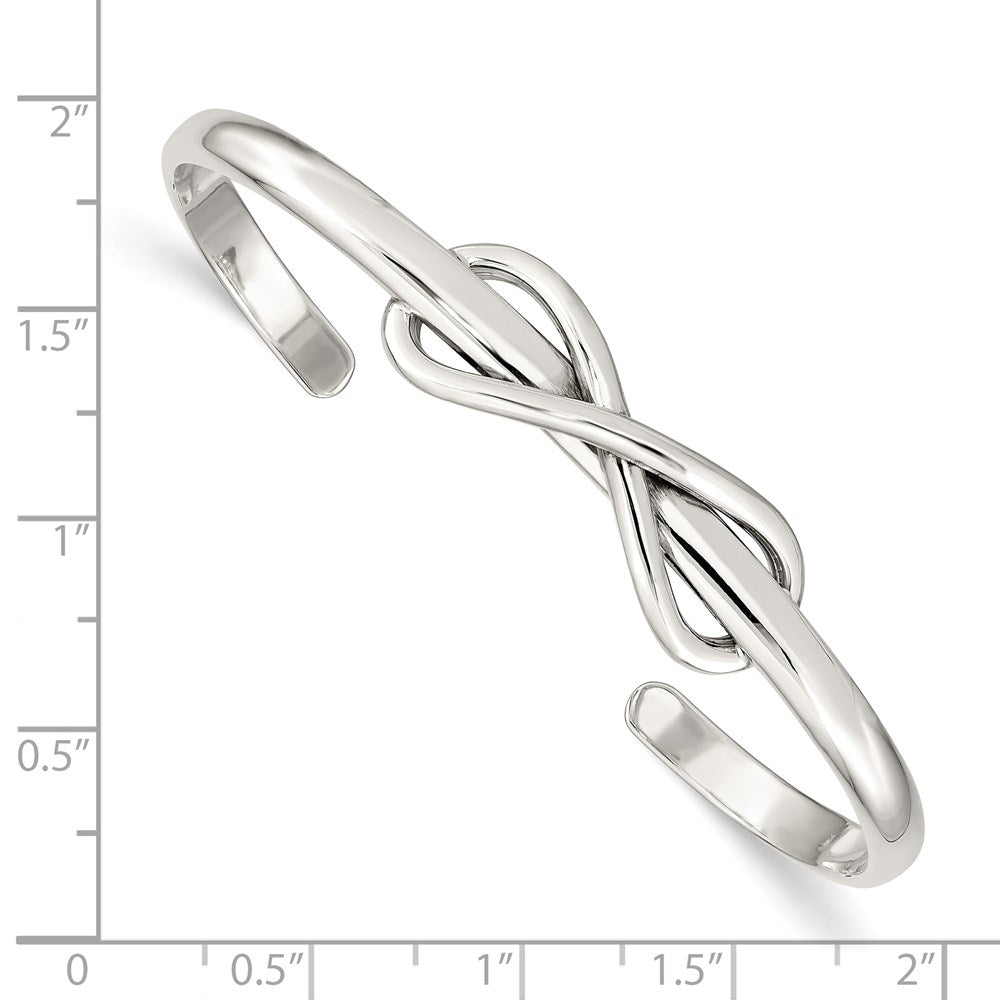 Sterlingsilber Poliert Unendlichkeit Manschette Armreif