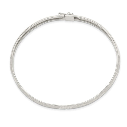 Sterlingsilber 6.5mm Lasergraviert und Diamantiert Flexibel Armreif