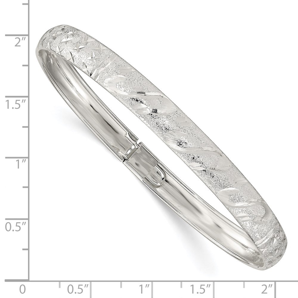 Sterlingsilber 6.5mm Diamantiert Flexibel Armreif