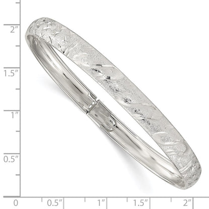 Sterlingsilber 6.5mm Diamantiert Flexibel Armreif