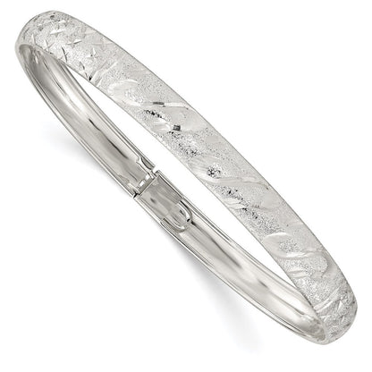 Sterlingsilber 6.5mm Diamantiert Flexibel Armreif