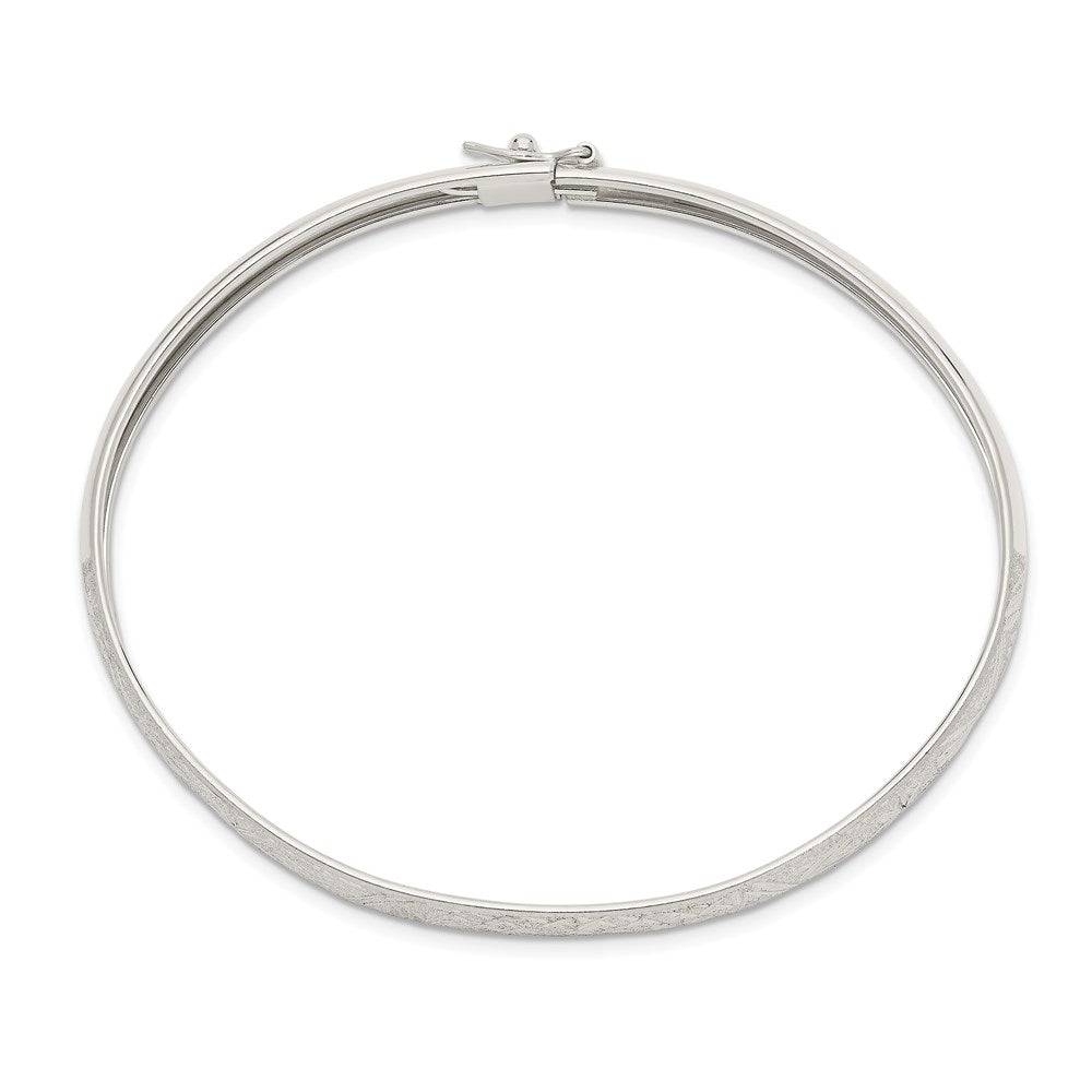 Sterlingsilber 6.5mm Lasergraviert und Diamantiert Flexibel Armreif