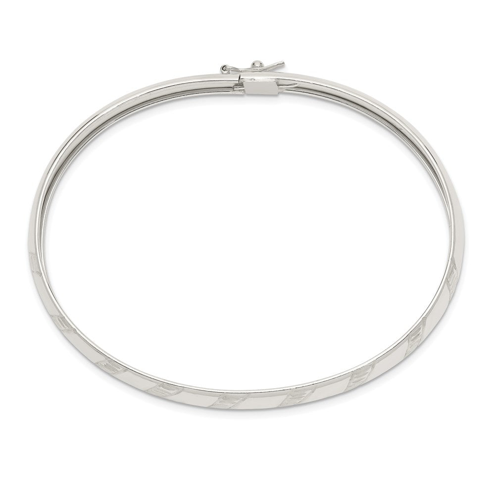 Sterlingsilber 7mm Diamantiert Flexibel Armreif