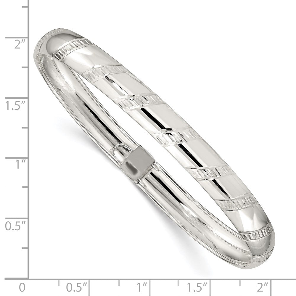 Sterlingsilber 7mm Diamantiert Flexibel Armreif