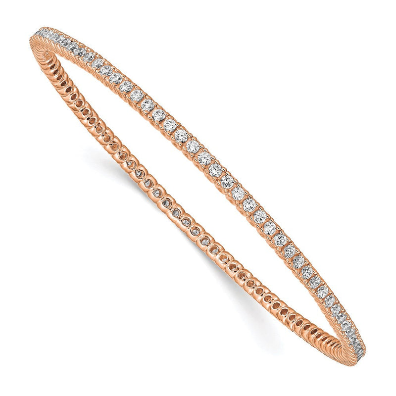 Sterlingsilber Schimmernd Roséfarben Glanz Rose Vergoldet 93 Stein Zirkonia Armreif Armband