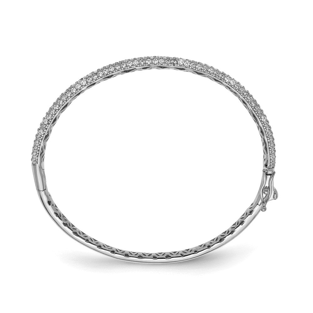 Sterlingsilber Schimmernd Rhodiniert 175 Stein Pavé Zirkonia Klappbar Armreif Armband