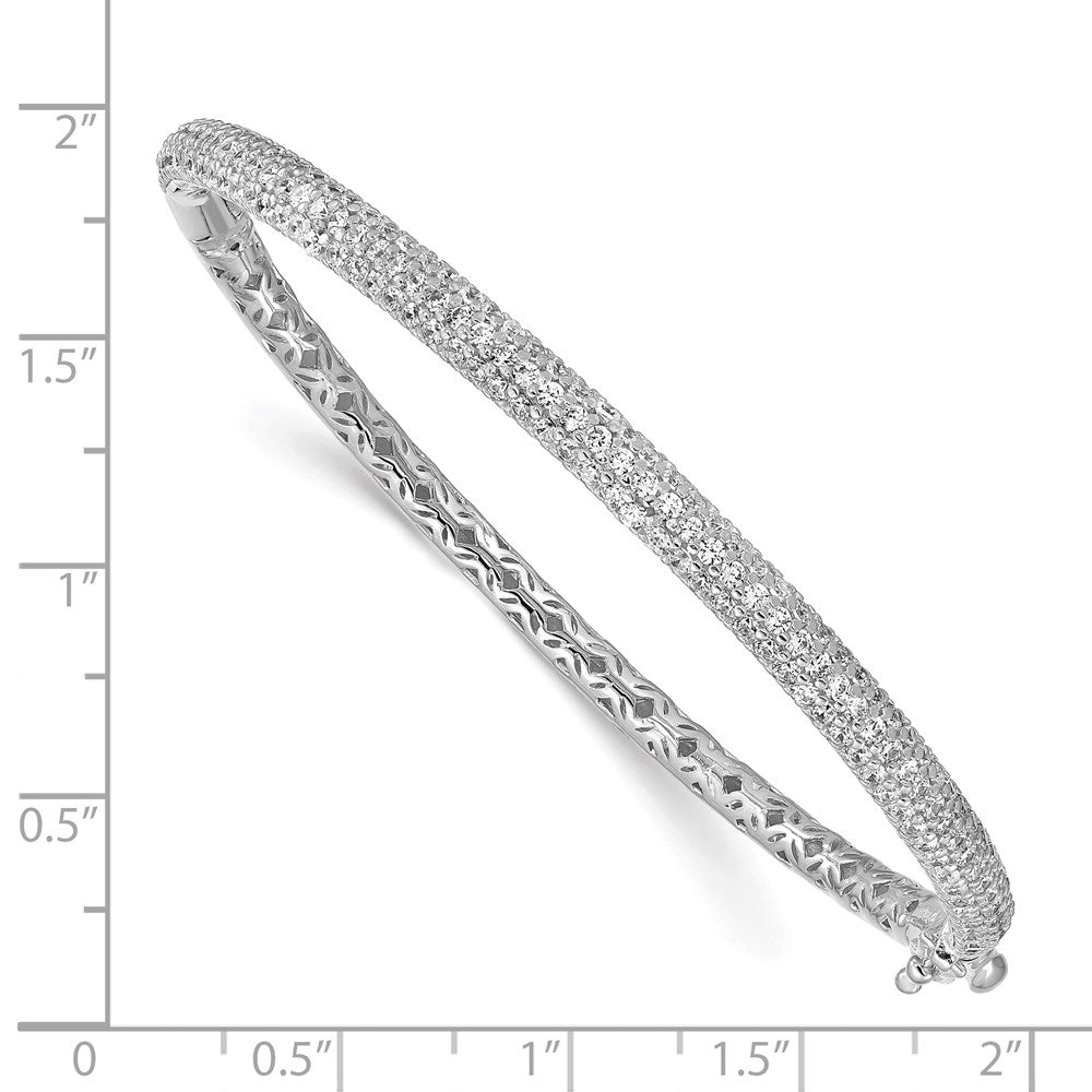 Sterlingsilber Schimmernd Rhodiniert 175 Stein Pavé Zirkonia Klappbar Armreif Armband