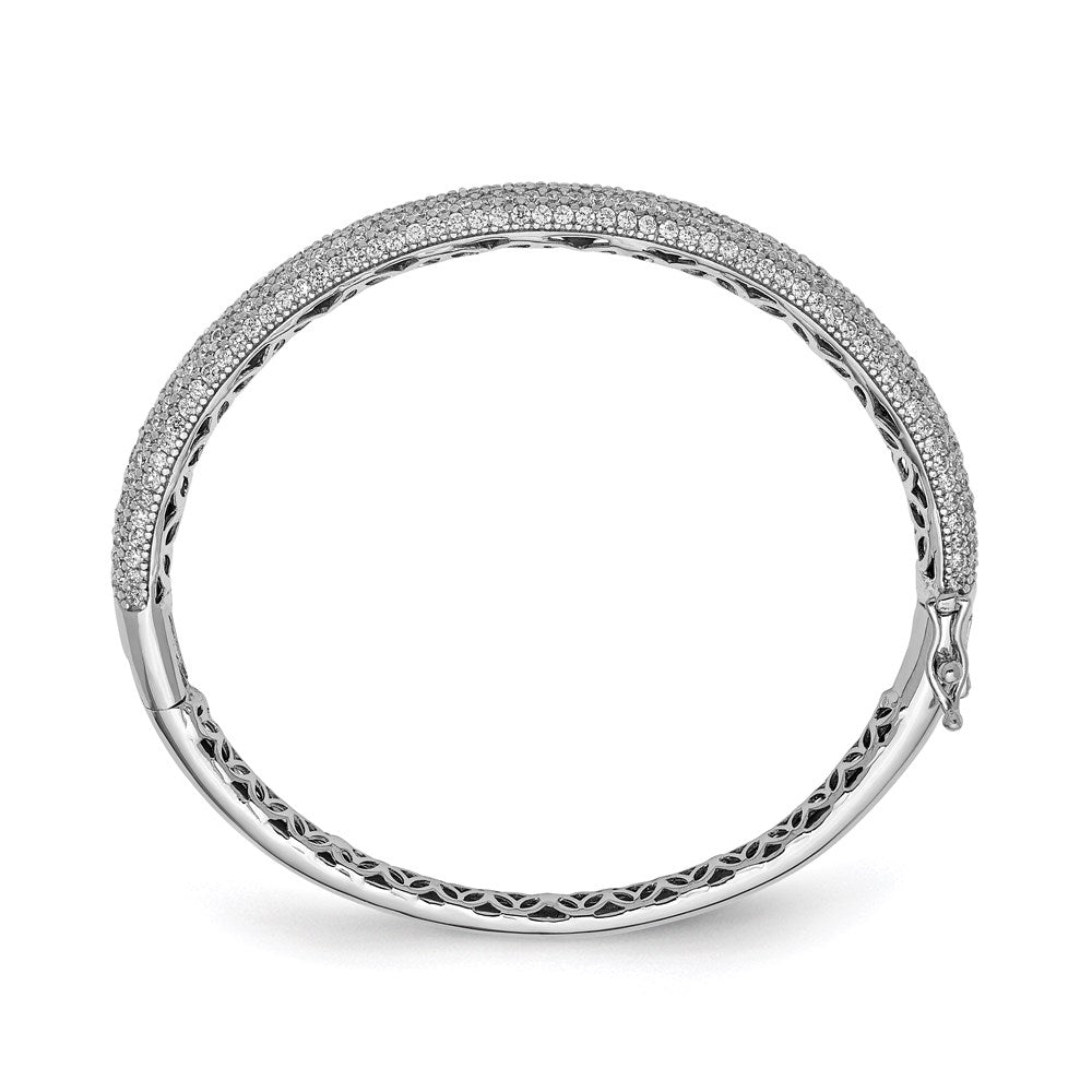 Sterlingsilber Schimmernd Rhodiniert 303 Stein Zirkonia Pavé Klappbar Armreif