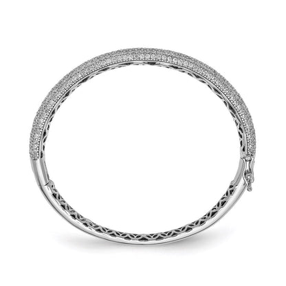 Sterlingsilber Schimmernd Rhodiniert 303 Stein Zirkonia Pavé Klappbar Armreif