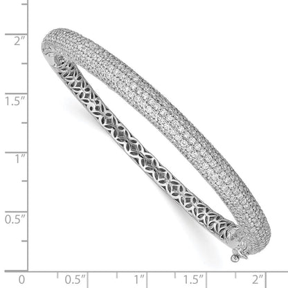 Sterlingsilber Schimmernd Rhodiniert 303 Stein Zirkonia Pavé Klappbar Armreif