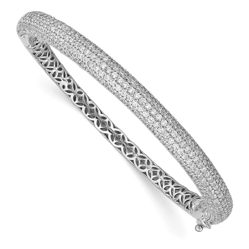 Sterlingsilber Schimmernd Rhodiniert 303 Stein Zirkonia Pavé Klappbar Armreif