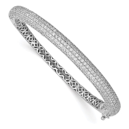 Sterlingsilber Schimmernd Rhodiniert 303 Stein Zirkonia Pavé Klappbar Armreif