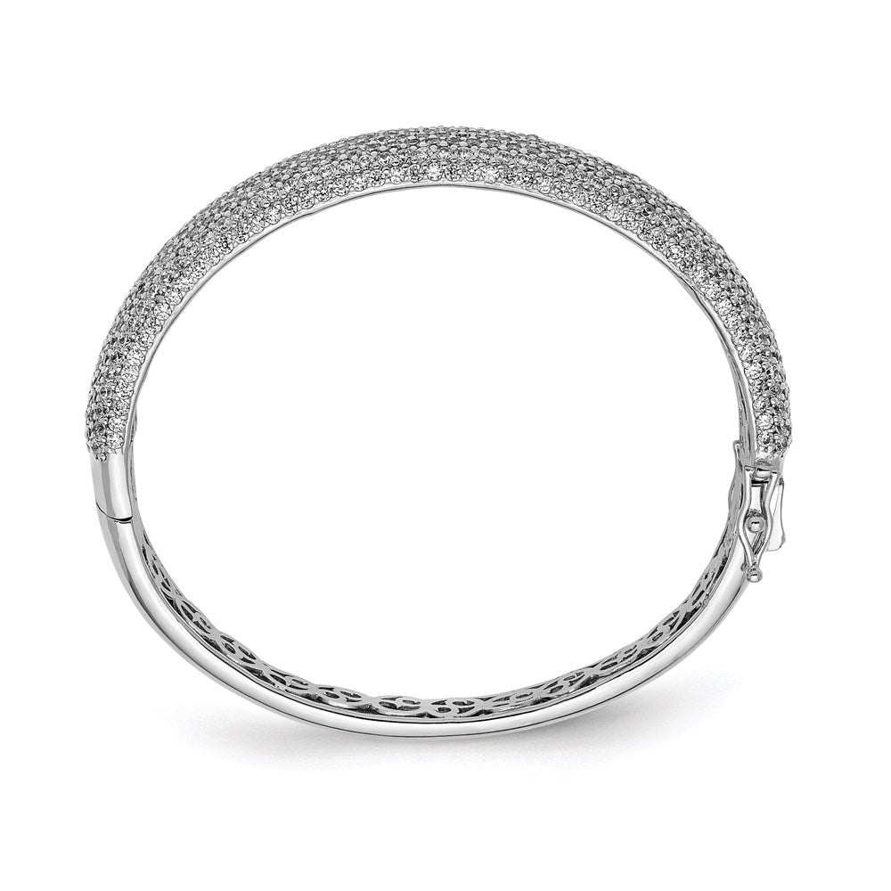 Sterlingsilber Schimmernd Rhodiniert 568 Stein Zirkonia Pavé Klappbar Armreif
