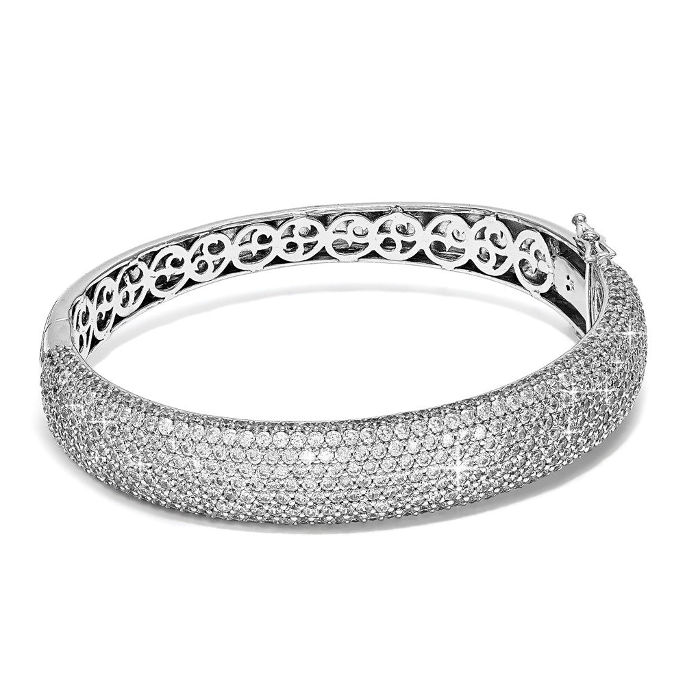 Sterlingsilber Schimmernd Rhodiniert 568 Stein Zirkonia Pavé Klappbar Armreif