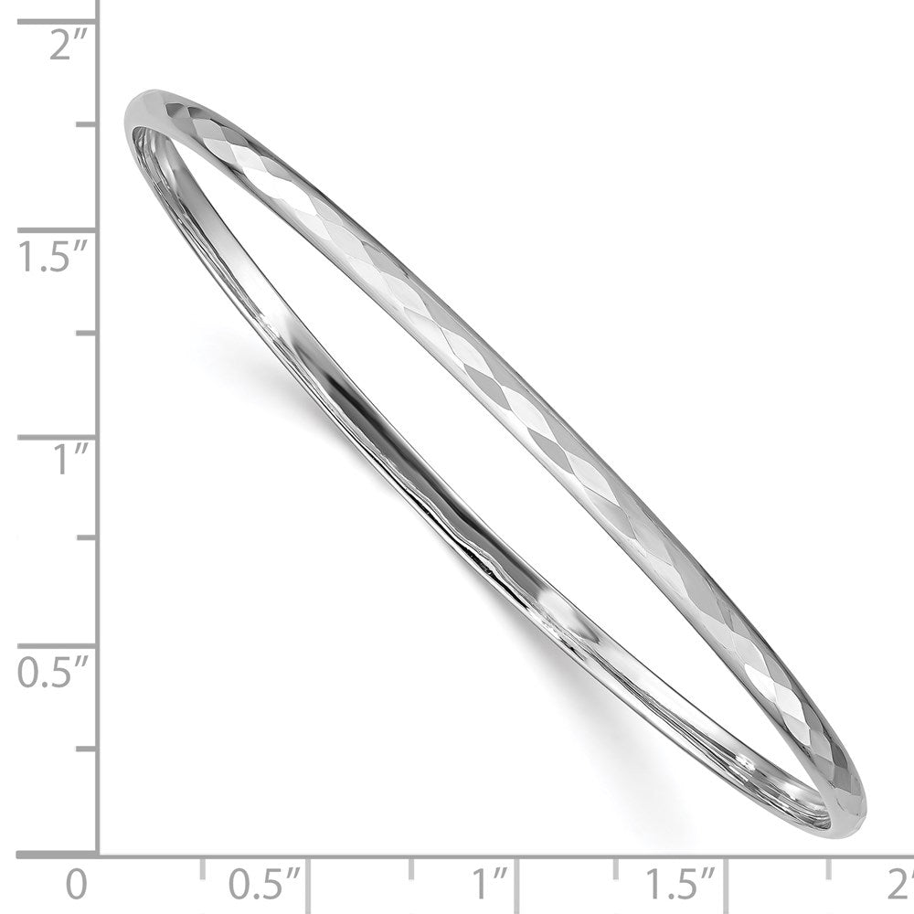 Sterlingsilber 3.00mm Rhodium Poliert Gemustert Armreif