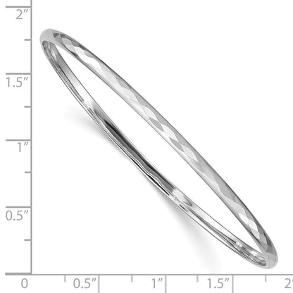 Sterlingsilber 3.00mm Rhodium Poliert Gemustert Armreif