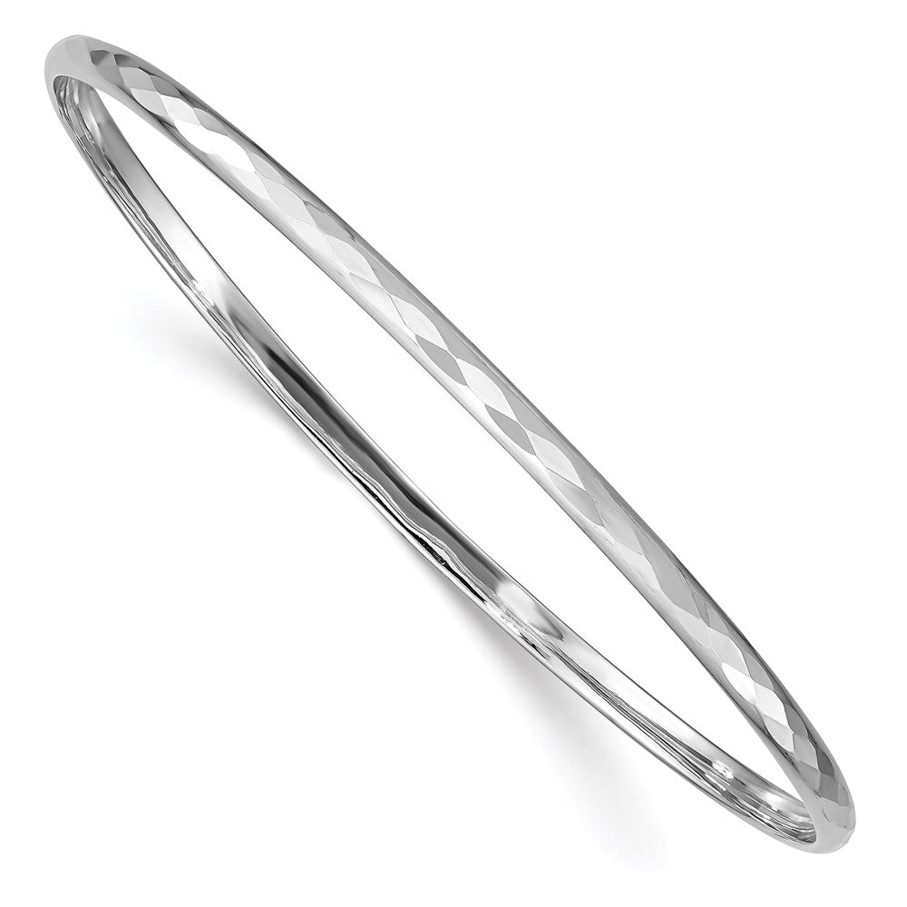 Sterlingsilber 3.00mm Rhodium Poliert Gemustert Armreif