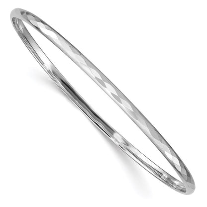 Sterlingsilber 3.00mm Rhodium Poliert Gemustert Armreif