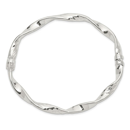 Sterlingsilber Rhodiniert 5.00mm Poliert Gedreht Klappbar Armreif