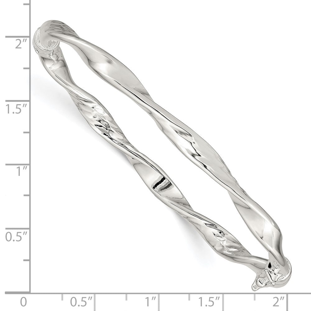 Sterlingsilber Rhodiniert 5.00mm Poliert Gedreht Klappbar Armreif