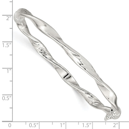Sterlingsilber Rhodiniert 5.00mm Poliert Gedreht Klappbar Armreif