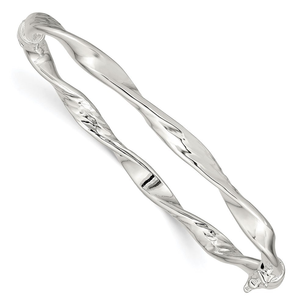 Sterlingsilber Rhodiniert 5.00mm Poliert Gedreht Klappbar Armreif
