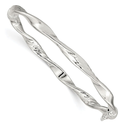 Sterlingsilber Rhodiniert 5.00mm Poliert Gedreht Klappbar Armreif