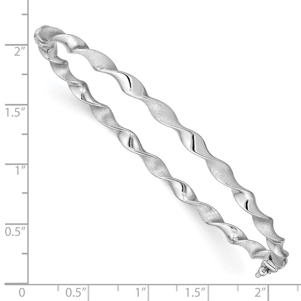 Sterlingsilber Rhodium 3.75mm Brush/polish Gedreht Klappbar Armreif