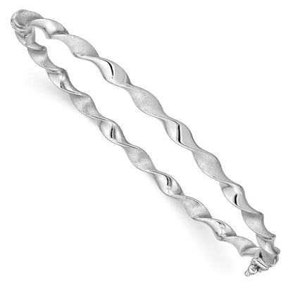 Sterlingsilber Rhodium 3.75mm Brush/polish Gedreht Klappbar Armreif