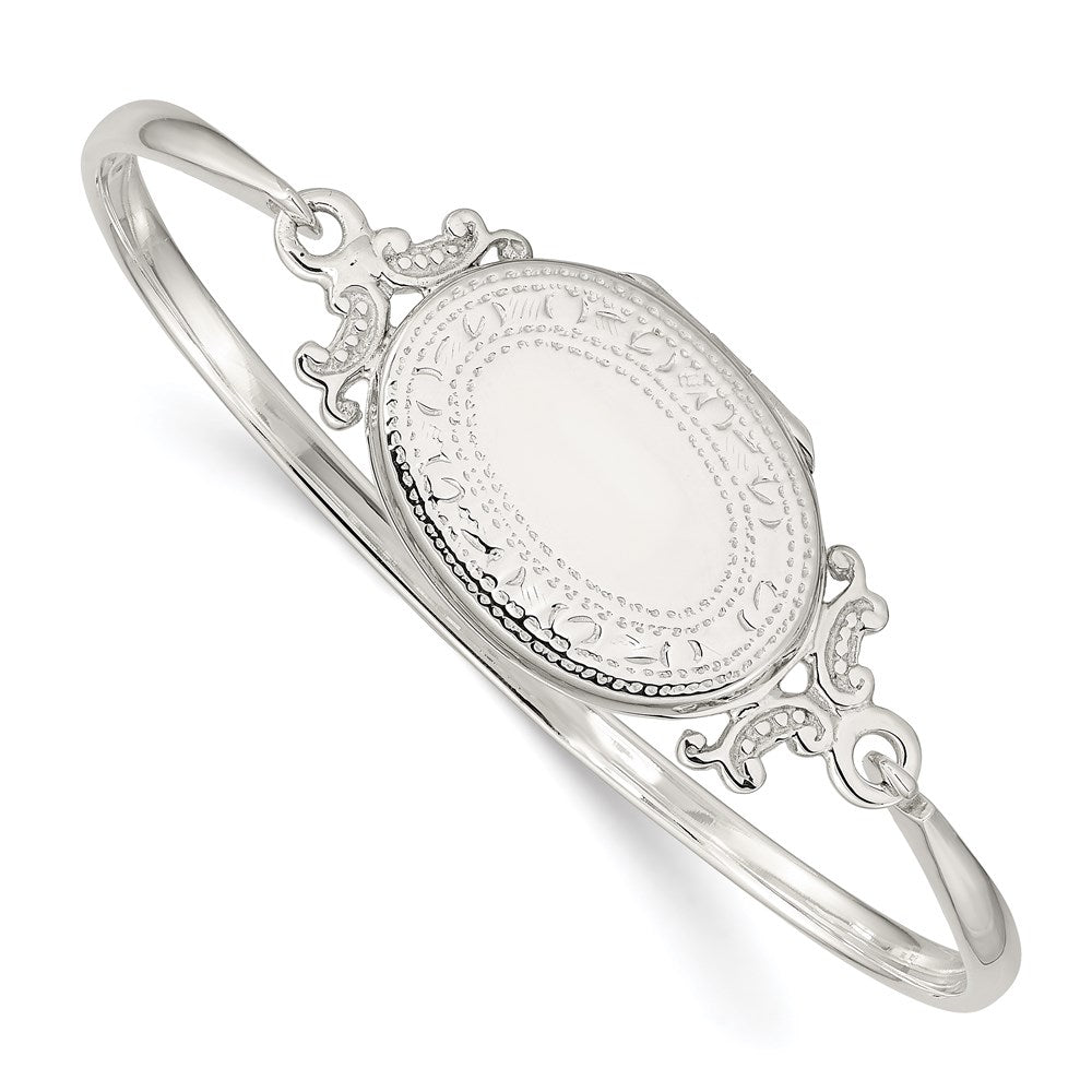 Sterlingsilber 26mm Oval Medaillon Armreif