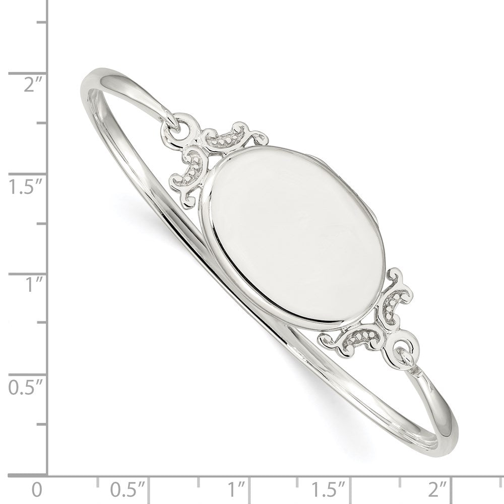 Sterlingsilber 26mm Oval Medaillon Armreif