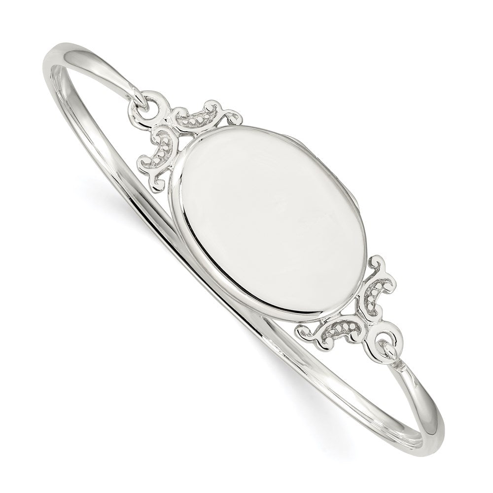Sterlingsilber 26mm Oval Medaillon Armreif
