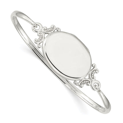 Sterlingsilber 26mm Oval Medaillon Armreif
